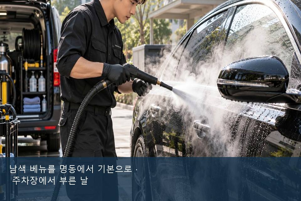 남색 베뉴를 명동에서 기본으로 · 주차장에서 부른 날